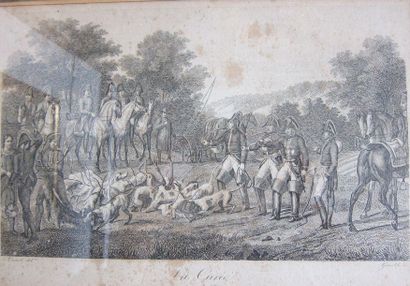 null D'après Charles VERNET

Cinq gravures cynégétiques

19,5 x 28,5 cm à vue

Taches,...