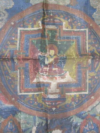 null TIBET - XIXe siècle

Ensemble comprenant :

- Mandala, détrempe sur toile, lama...