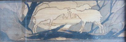 null Ecole XX° siècle

-"Femmes au bord d'un lac"

-"Combat de chèvres"

Deux pyrogravures...