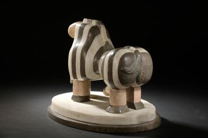 null Pierre SZEKELY (1923-2001)

Circumcised zebra, 1983

Sculpture in coloured marble...