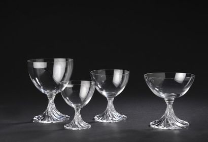null Rambouillet" glass service consisting of ten champagne glasses, nine water glasses,...