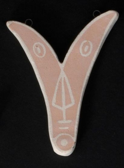 null Jean COCTEAU (1889-1963)

Terracotta pendant with reserve decoration on a beige...