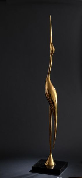 null René BROISSAND - SANTANGELO

Floor lamp "Stork".

Proof in gilt bronze on a...