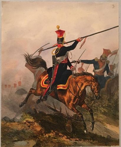 null H. LALAISSE (1812- 1884) 

Réunion de 12 planches de Costumes Militaires, et...