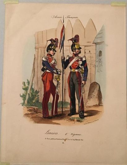 null H. LALAISSE (1812- 1884) 

Réunion de 12 planches de Costumes Militaires, et...