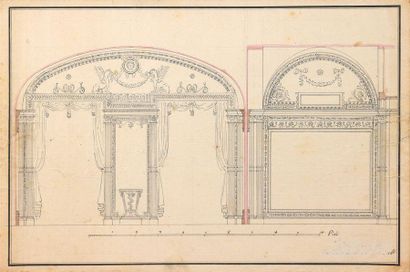 null Ecole FRANCAISE vers 1810

Deux projets de décor intérieur

Plume et encre noire,...