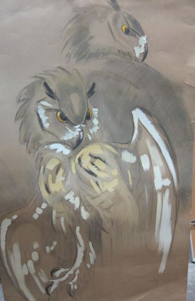 null Odette DENIS (XX)

-"Tigre"

Cuivre gravé, 36 x 49 cm

-Tigre dévorant un faon"

Lithographie,...