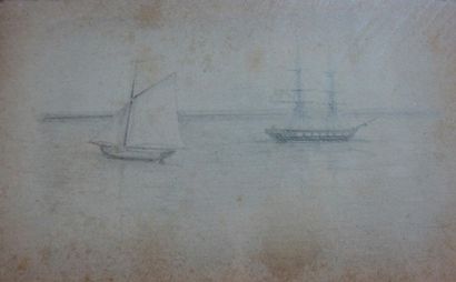 null Ecole américaine du XIX° siècle

Vues de navires

Deux dessins à la mine de...