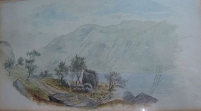 null Ecole Anglaise du XIX° siècle

Vues de lacs dont une située "Loch Eck"

Deux...