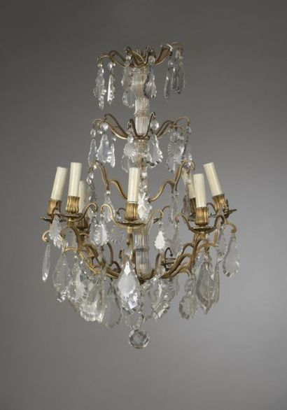 Cage chandelier with eight light arms in...