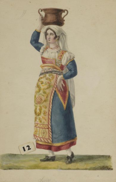 null FERRARI (actif au XIXe siècle)

Ensemble de neuf dessins de costumes italiens...