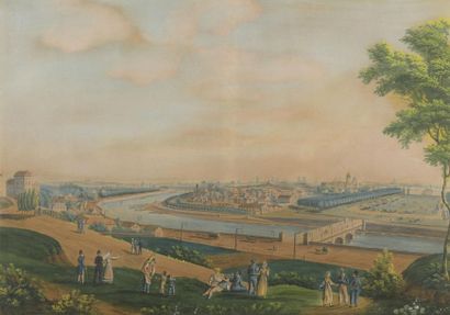 null École FRANÇAISE vers 1820

Paris, la rive gauche de la Seine vue depuis la

colline...