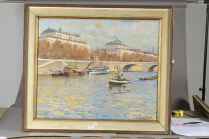 null Gustave POETZSCH (1870-1950)

Boats at the Châtelet in Paris

Oil on canvas,...