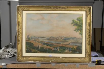 null École FRANÇAISE vers 1820

Paris, la rive gauche de la Seine vue depuis la

colline...