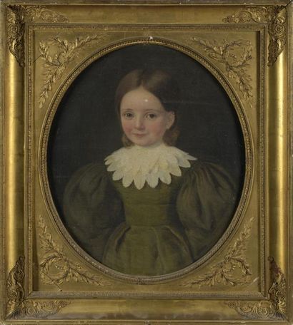 null 19th CENTURY FRENCH SCHOOL 

Portrait of a young girl in a green dress

Oil...