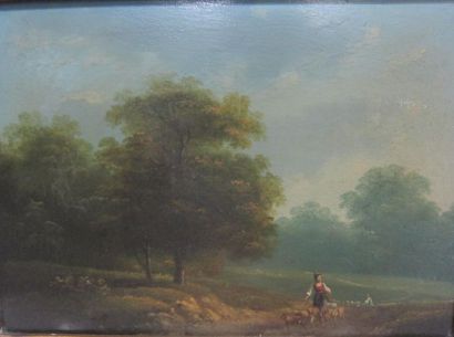 null School XIXth century

-Stroll in a landscape

-Shepherdess and her sheep 

Two...