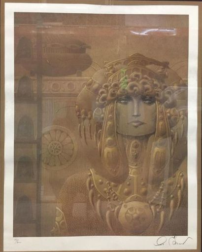 null Orientalist woman

Lithograph in shades of beige, numbered 55/200, signed lower...