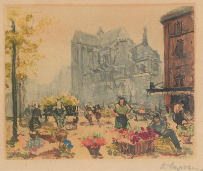 null Georges LAPCHINE

(Moscow 1885-1950 Paris)

Flower Market

Two colour lithographs,...