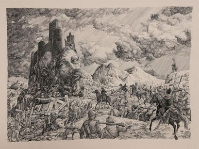 null A. SOLER

"Mythological battle scene"

Chinese ink, signed lower right and dated...