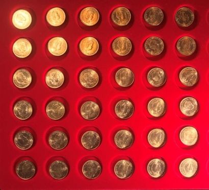 null Lot of 30 gold coins of 10 Netherlands guilders