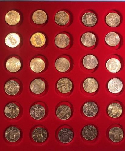 null Lot de 30 monnaies en or de 10 florins des Pays-Bas