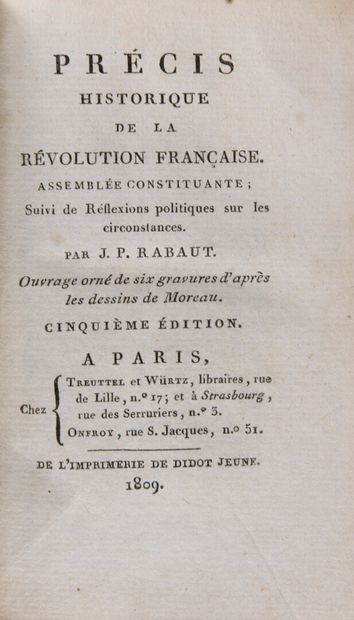 null RABAUT, J.-P. & LACRETELLE, Ch. - Précis historique de la Révolution Française....
