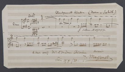 null MASSENET Jules [Montaud, 1842 - Paris, 1912], French composer.

Autograph musical...