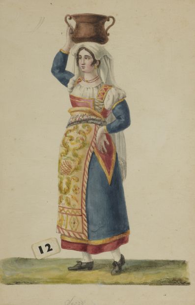 null FERRARI (actif au XIXe siècle)

Ensemble de huit dessins de costumes italiens...