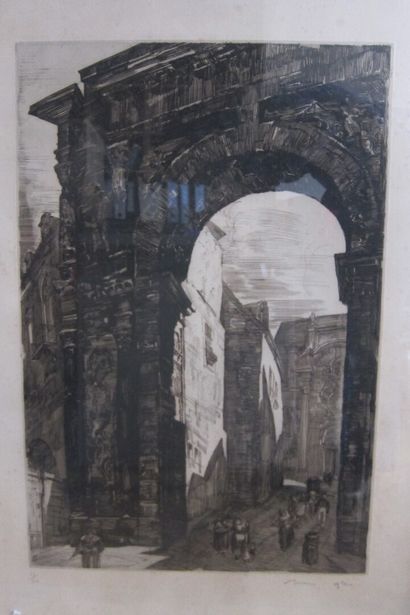 null Albert DECARIS (1901-1988)

Porte d'une ville

Gravure au burin, signé et daté...