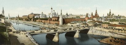 null Panorama du Kremlin

Épreuve photographique en couleurs.

Vers 1900.

22 x 61...