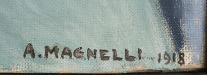  Alberto MAGNELLI (1888-1971) Explosion lyrique n°1 
Huile sur toile, signée et datée...