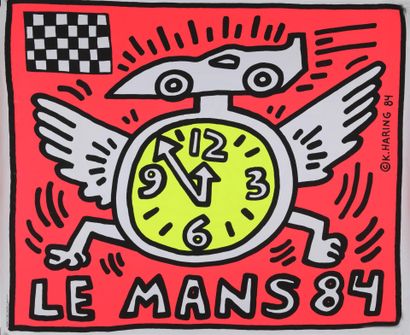Keith HARING (1958-1990) 
Le Mans 84 
Poster,...