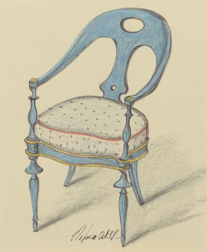 null Mattia BONETTI (né en 1952)

Fauteuil : Carte de voeux et un dessin.

Dessin...