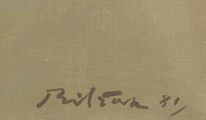  Albert BITRAN (1929-2018) 
Passage de jaune 
Huile sur toile, signée en bas à droite,...