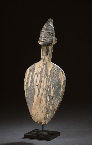 Yoruba cult object, Nigeria 
Wood with eroded...