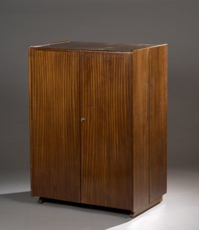  MUMMENTHALER & MEIER 
Magic Box desk in mahogany and light wood veneer with two...
