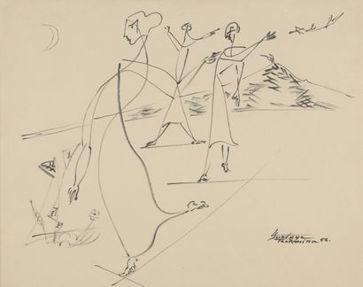 null Léopold SURVAGE (1879-1968)

"Danse des femmes", 1956

Crayon noir signé en...