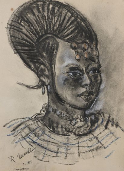  Roger R. NIVELT (1899-1962) 
Woman of Ouahigouya (Burkina Faso), April 1925 
Charcoal...