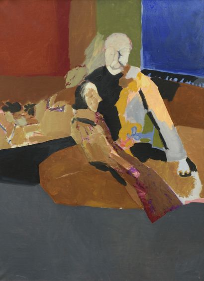  Jorge CASTILLO (1933). 
"Homme et jeune fille", 1963-65. 
Huile sur toile, titrée...