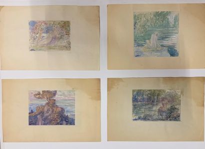 null R. GUIDETTI

Scènes bucoliques

Ensemble de 16 aquarelles sur papier

Tampon...