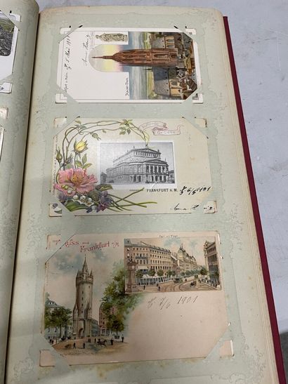 null An album of foreign postcards from Germany, Luxembourg, Spain and Alsace-Lorraine....