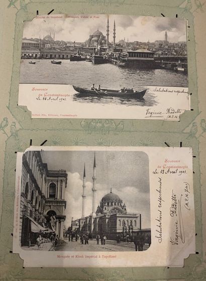 null Un album de cartes postales étrangères en majorité de Constantinople, de Russie...