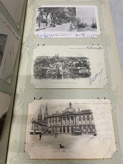 null Un album de cartes postales de l'Aube, de la Haute-Marne, de la Marne, de l'Aisne,...