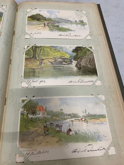 null Un album de cartes postales du Maine-et-Loire, de la Sarthe et de la Nièvre....