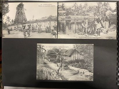 null Un album de cartes d'Afrique et d'Asie dont 15 belles cartes du Dahomey, 15...
