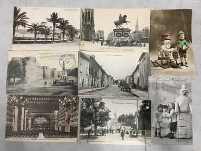 null Une boîte de cartes postales de diverses régions de France et des cartes fantaisies....
