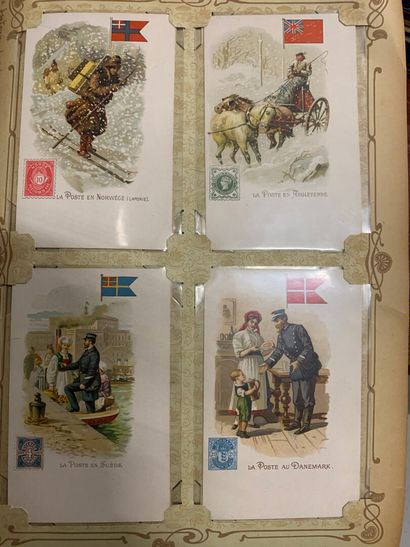 null Un album de cartes postales françaises "Souvenirs de..." dont un bel ensemble...