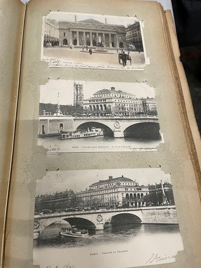 null A big album of old postcards of Paris. About 480 cards.