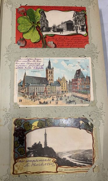 null Un album de cartes postales étrangères en majorité d'Allemagne et quelques cartes...