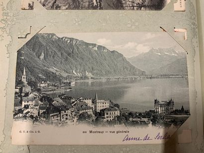 null Un album de cartes postales étrangères en majorité de Suisse et de pays divers....